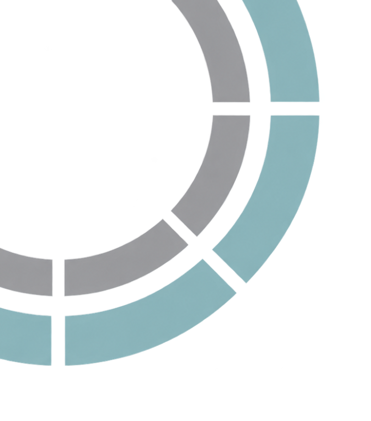 Revolve Logo Two cog-like circles, one grey inside a light teal